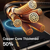 Type C To Type C 100WATT Hızlı Şarj Data Kablosu Dijital Ekranlı Siyah 1.2 Metre