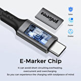 USB 4 To Type C 4.0 240WATT Macbook Pro Görüntü Aktarma Kablosu 8K@60Hz Thunderbolt Uyumlu 40GBPS 1 Metre