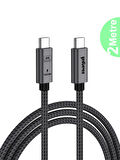 Type C To USB 3.2 Gen2 100W 5A Hızlı Şarj Data ve 4K Görüntü Aktarma Kablosu 20GBPS Gri 2 Metre