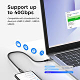 USB 4 To Type C 4.0 Harici SSD Kablosu 40GBPS Hızlı Veri Aktarma 100WATT Kısa Şarj Kablosu 20 cm