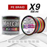 Mercan Pe Örgü Platinum X9 Multicolor ip 500m Misina