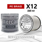 Mercan Pe Örgü Platinum X12 Beyaz İp 500m Makara Misina