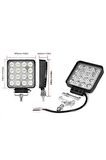 Off Road Beyaz Işık Sis Farı Lambası 16 Led Kare 12-24v 48 Watt