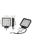 Off Road Beyaz Işık Sis Farı Lambası 16 Led Kare 12-24v 48 Watt