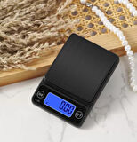WellHise Hassas Terazi 300gr / 0.01g Siyah Işıklı Ekran Mücevher,Bozuk Para,Takı,Mutfak Terazisi 