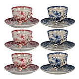 Lucky Art Florantine 6Li Cay Fincani Seti Kirmizi-Mavi 225 cc