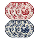 Lucky Art Florantine 27cm 6Li Tabak Seti Kirmizi-Mavi