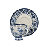 Lucky Art Florantine 4Lu Ayakli Kahve Fincani Seti Mavi