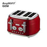 BergHOFF GEM RETRO Kırmızı Dört Dilim Ekmek Kızartma Makinesi