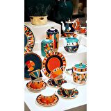Lucky Art Leslie Bone Porselen Geometrik Desenli 6 lı Çay Fincanı Seti LYHD 530