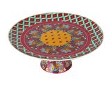 Lucky Art Eliana Bone Porselen Karışık Desenli Ayaklı Kek & Pasta Standı 27 cm LYHD 586