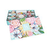 Luckyart Peony Desenli 6 lı Bone China Porselen Çay Fincanı seti 220 ml LYBA037