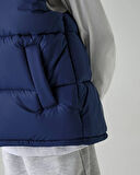 Şişme Yelek, Su Geçirmez Kumaşlı, Oversize Orjinal Kalıp, Lacivert Renk