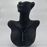 Çelik Silver Yıldız  Detay Y Kolye  - Silver