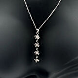 Çelik Silver Yıldız  Detay Y Kolye  - Silver