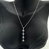 Çelik Silver Yıldız  Detay Y Kolye  - Silver