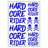 A4 Sticker 120 Tek Paket Çoklu Hard Core Rider Mavi