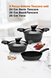 Cvs Dn 20030 5 Parça Döküm Granit Tencere Seti (24-26-26 cm )