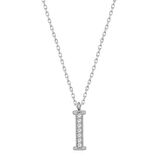 Gümüş Rodyum I Harfi Kadın Kolye