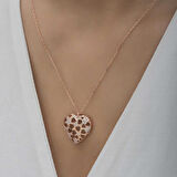 Gümüş Bombeli Kalp Kadın Kolye