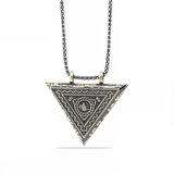 Gümüş Üçgen İçi Açılabilen Tuğra Muskalık Kolye