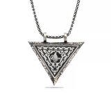 Gümüş Üçgen İçi Açılabilen Tuğra Muskalık Kolye