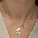 Gümüş Papatya Seviyor Sevmiyor Kadın Kolye