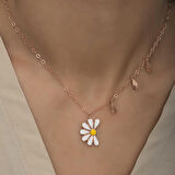 Gümüş Papatya Seviyor Sevmiyor Kadın Kolye