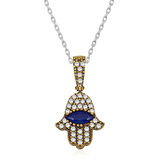 Gümüş Fatma Eli Otantik Kadın Kolye