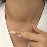 Gümüş Minimal Kelebek Kadın Kolye