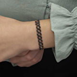 Gümüş Siyah Taşlı Gurmet Kadın Bileklik