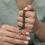 Gümüş Siyah Taşlı Gurmet Kadın Bileklik