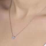 Swarovski Taşlı Gümüş Çember Kadın Kolye