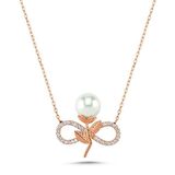 Gümüş Sonsuz İnci Kadın Kolye