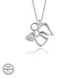 Swarovski Taşlı Gümüş Melek Kadın Kolye