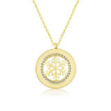 Gümüş Gold Kar Tanesi Kadın Kolye