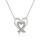 ​Gümüş İki Kalp Kadın Kolye