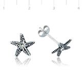 Gümüş Deniz Yıldızı Çivili Küpe