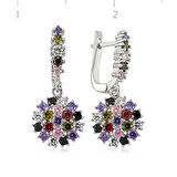 Gümüş Renkli Taşlı Küpe