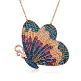 Gümüş Renkli Kelebek Kolye