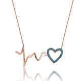 Gümüş Kalp Ritmi Kadın Kolye