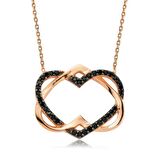 Gümüş Birleşmiş Kalpler Kadın Kolye