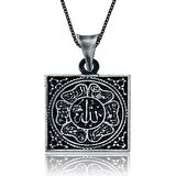 Gümüş Allah Yazılı Kadın Kolye