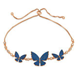 Gümüş Lacivert Kelebek Asansör Bileklik