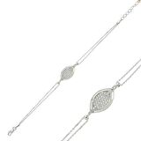 Gümüş Beyaz Taşlı Kadın Bileklik