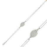 Gümüş Beyaz Taşlı Kadın Bileklik