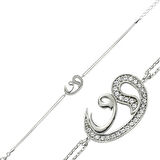 Gümüş İki Vav Kadın Bileklik