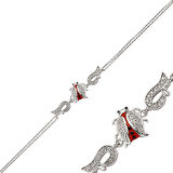 Gümüş Uğur Böceği Kadın Bileklik