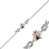 Gümüş Uğur Böceği Kadın Bileklik