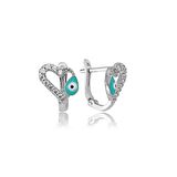 Gümüş Kalp Figürlü Çocuk Küpesi